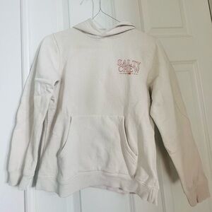 Salty Crew Cream Hoodie with Coral Logo
